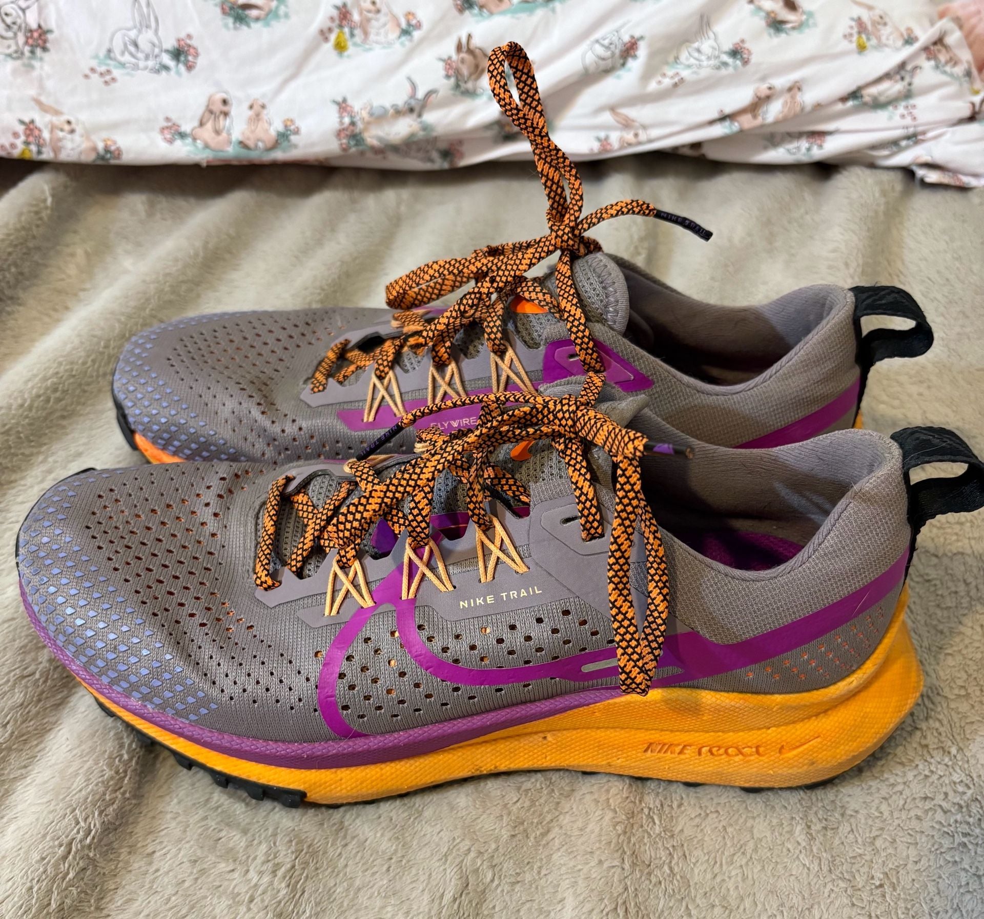 Nike React Pegasus Trail 4 women Size 8.5 Grey Purple Orange 3