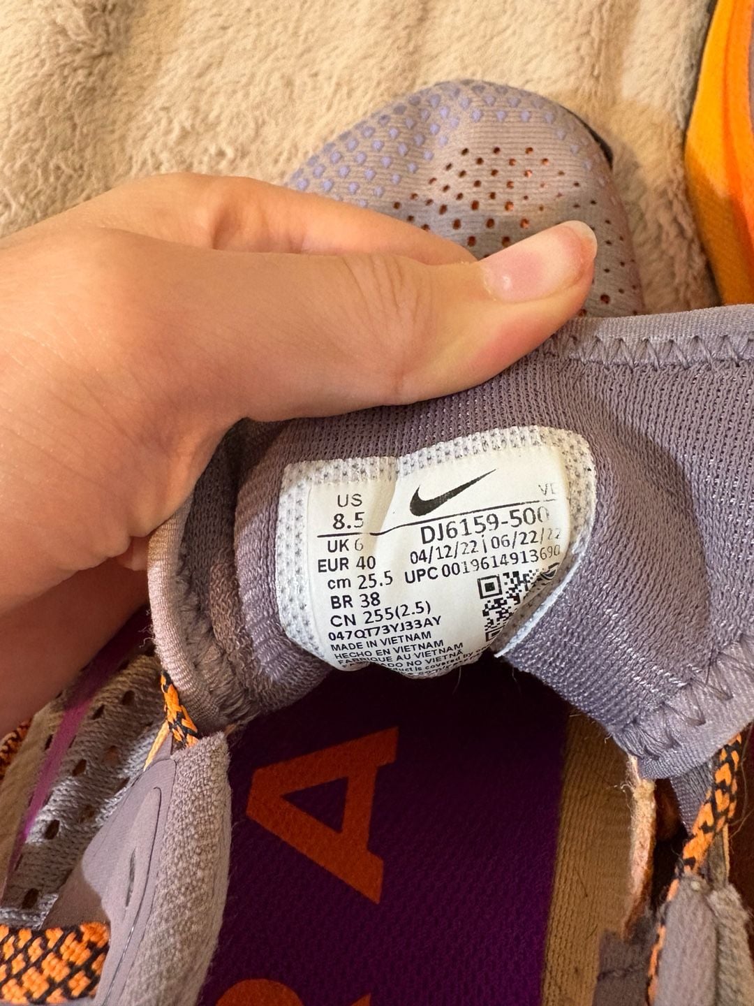 Nike React Pegasus Trail 4 women Size 8.5 Grey Purple Orange 7