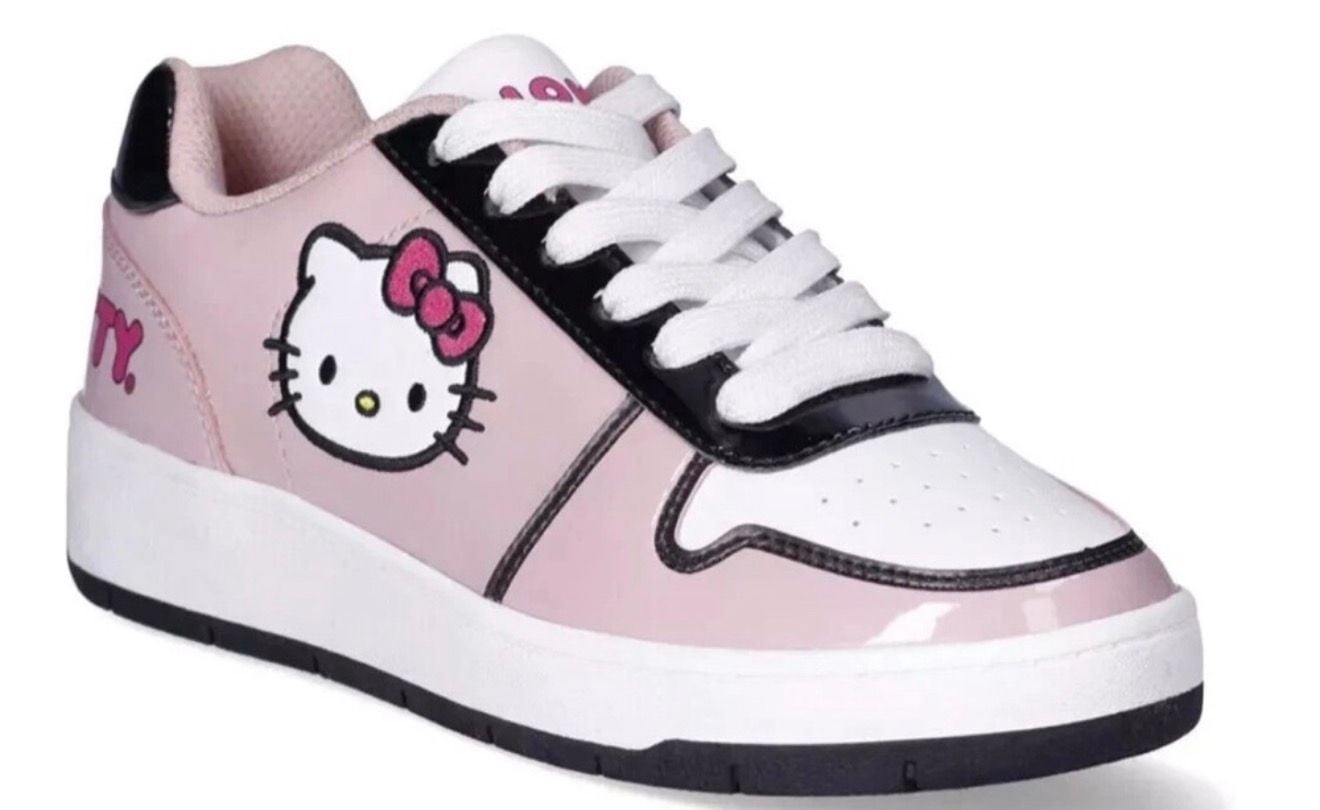 Hello Kitty by Sanrio Women's Pink Casual Court Sneakers, Pink sz11 5