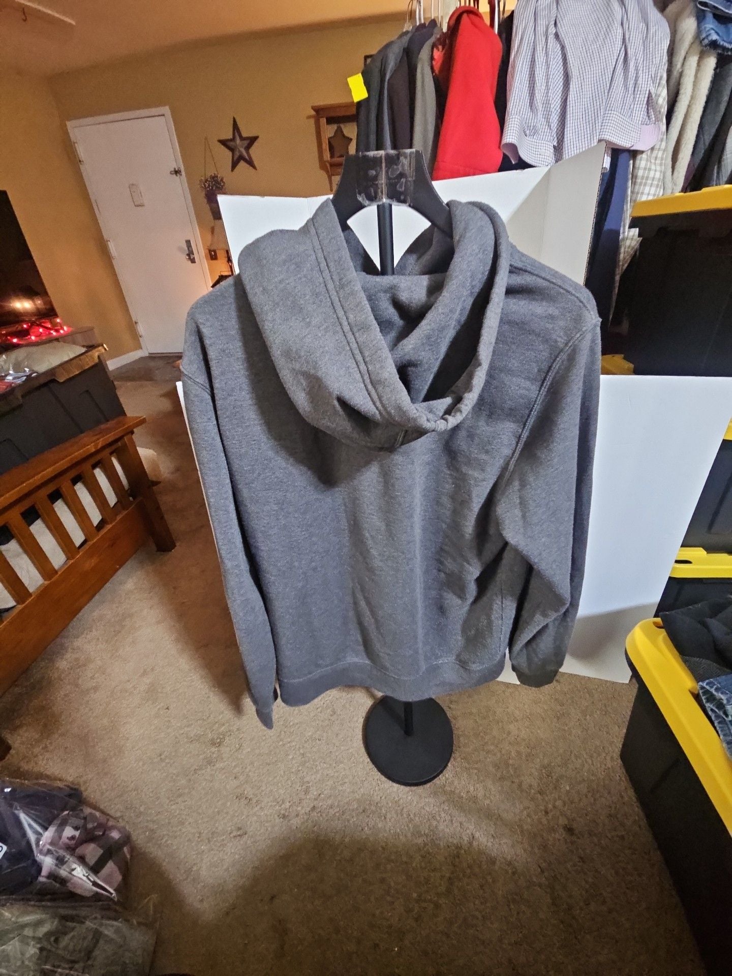 The North Face Hoodie Sweatshirt Size Large Gray Pullover 3