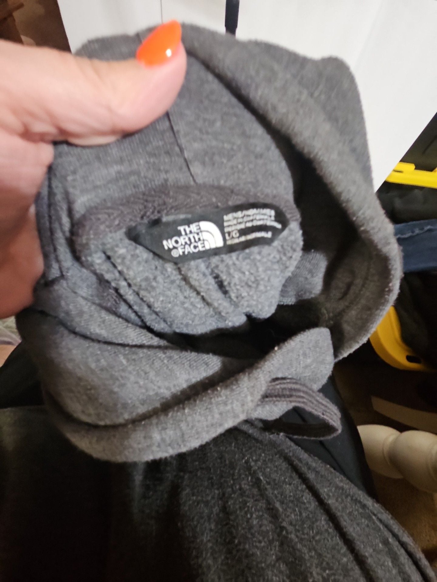 The North Face Hoodie Sweatshirt Size Large Gray Pullover 4