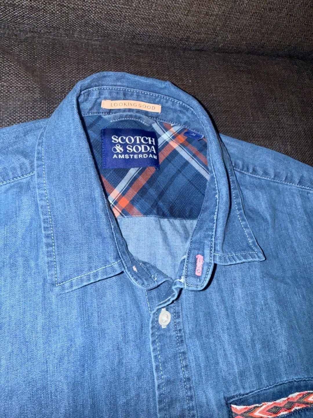 Scotch & Soda Amsterdam Denim Button-Down Shirt Blue Long Sleeve 11