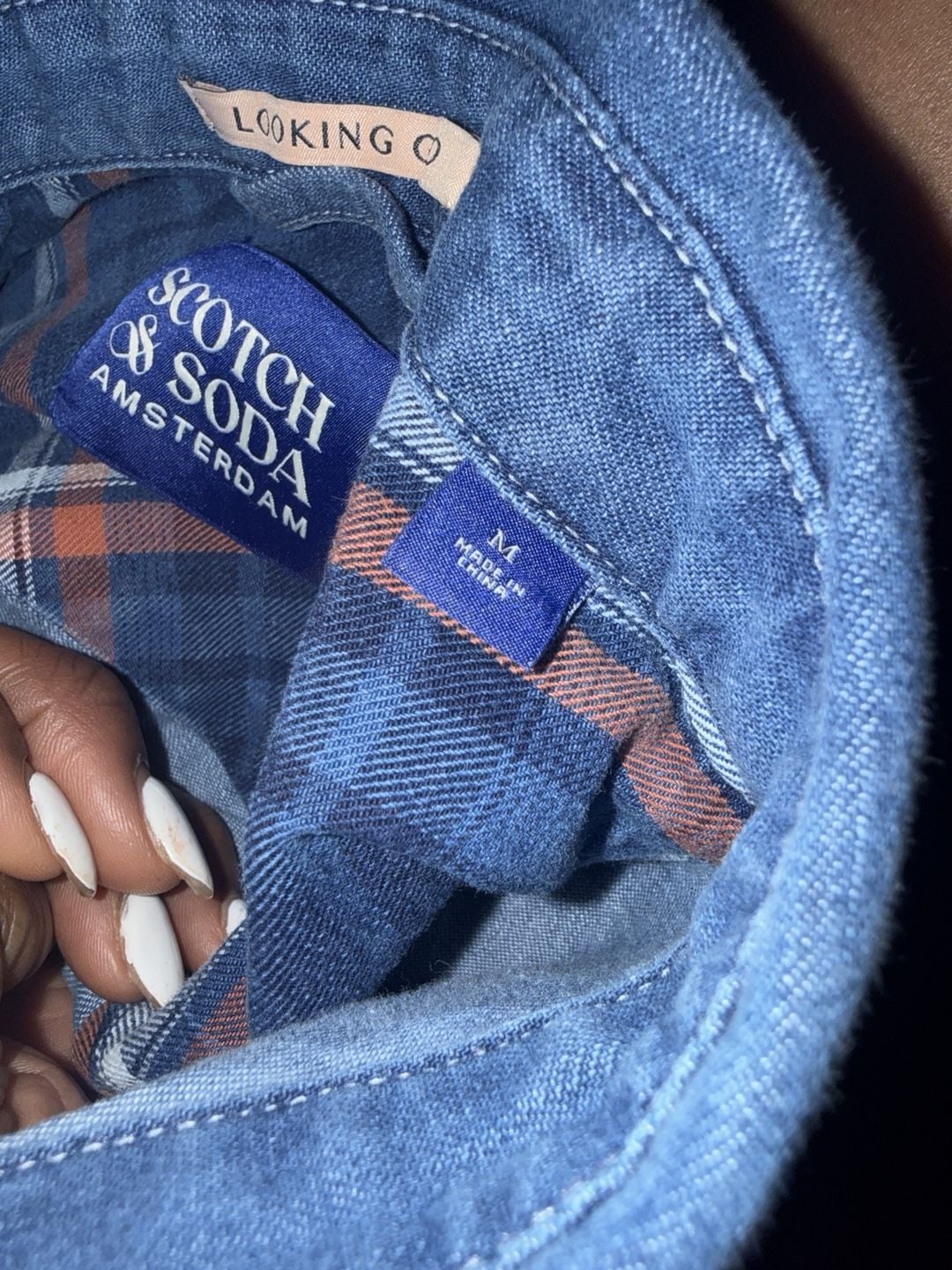 Scotch & Soda Amsterdam Denim Button-Down Shirt Blue Long Sleeve 13