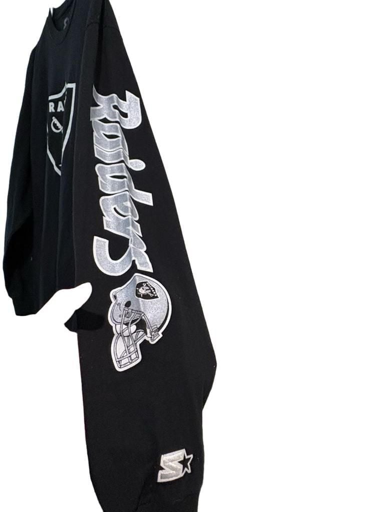 Starter Raiders Long Sleeve T-Shirt Size XL Black Football 5