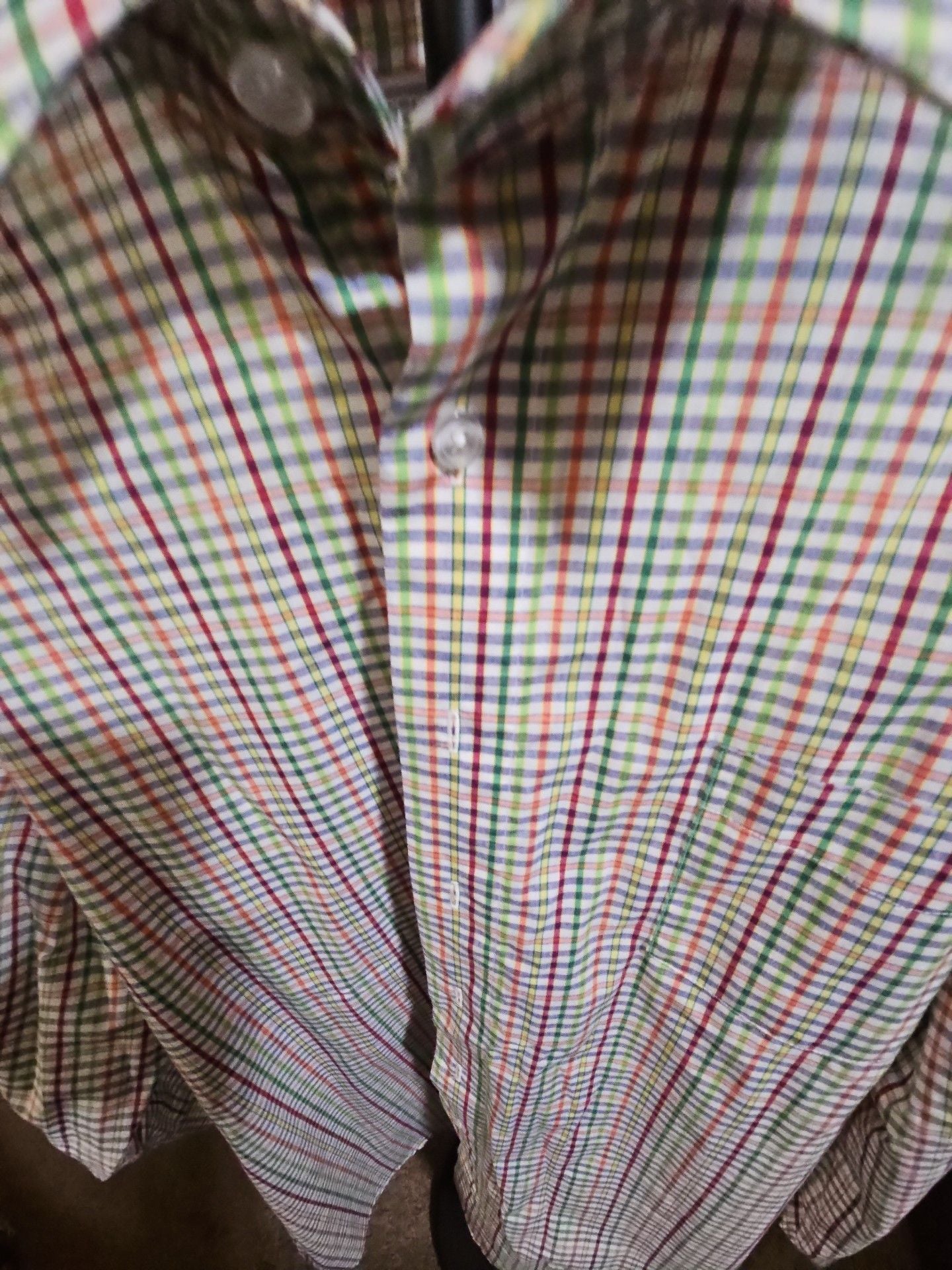 Kings Court Plaid Long Sleeve Button Down Shirt Size 18 1/2 33/4 3