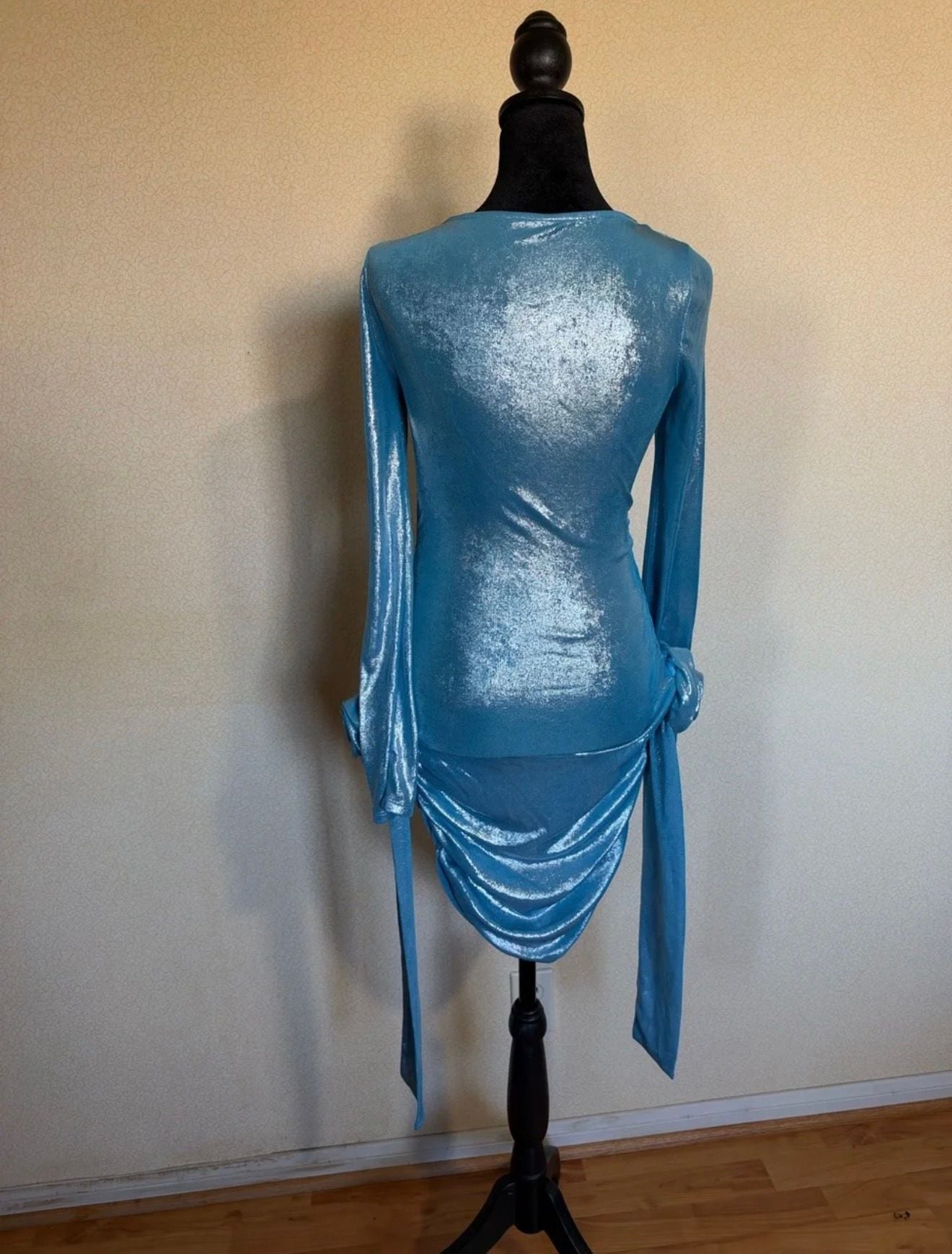 Johnny Wujek for JCPenney Metallic Mini Dress Size S Blue 5