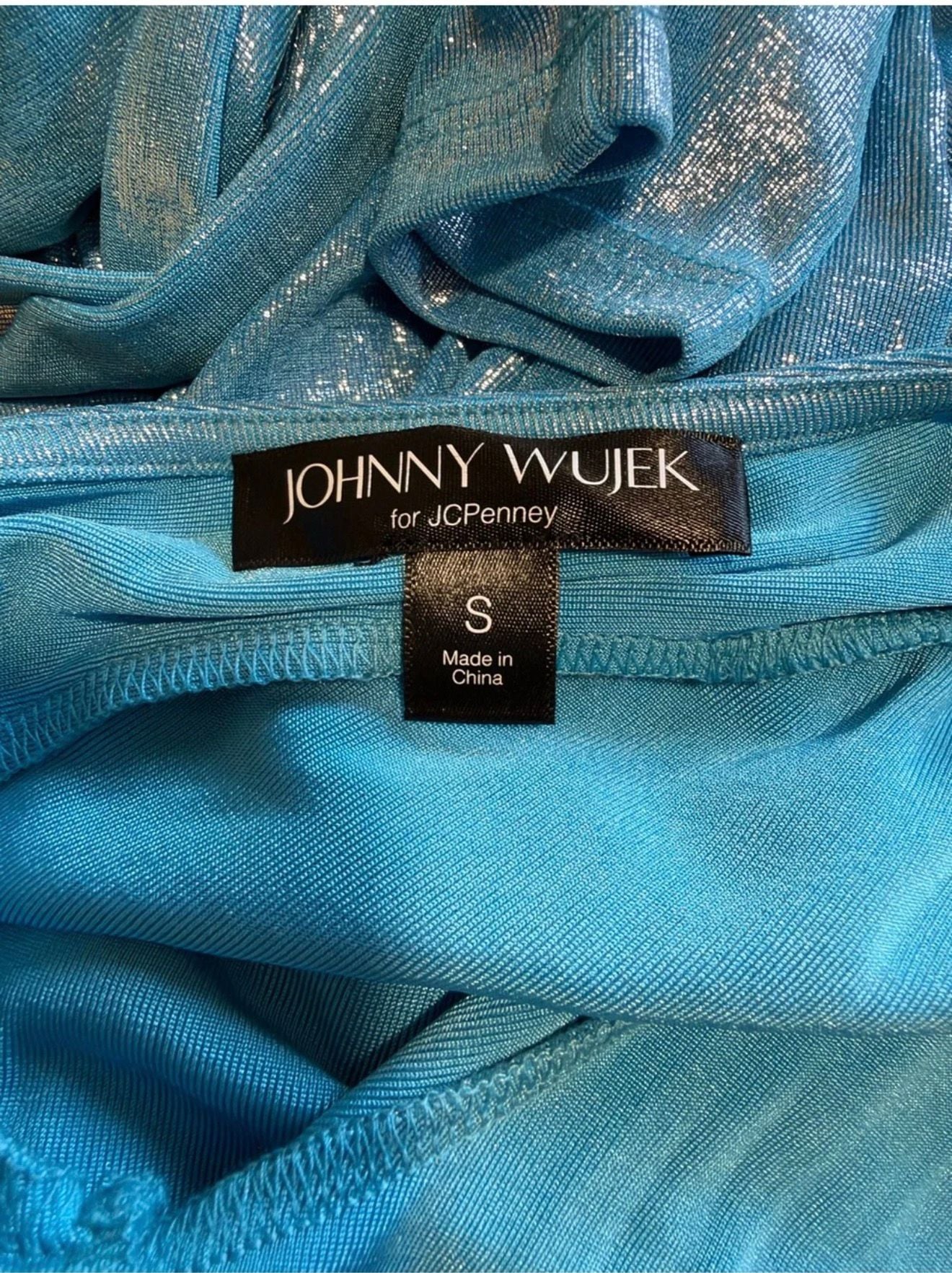 Johnny Wujek for JCPenney Metallic Mini Dress Size S Blue 7