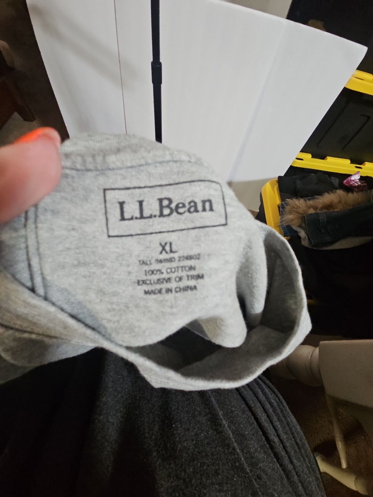 L.L. Bean Long Sleeve T-Shirt Size XL Tall Gray 100% Cotton 4