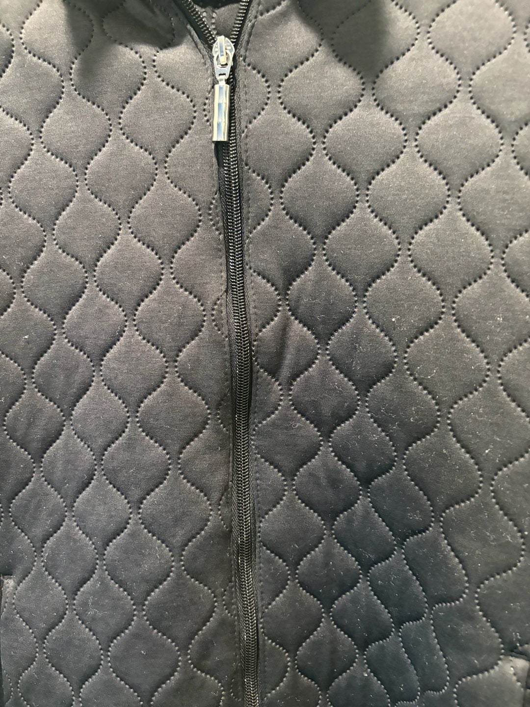 Quilted Full Zip Jacket Size L Black 3