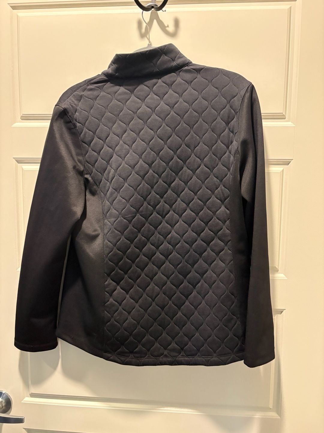 Quilted Full Zip Jacket Size L Black 7