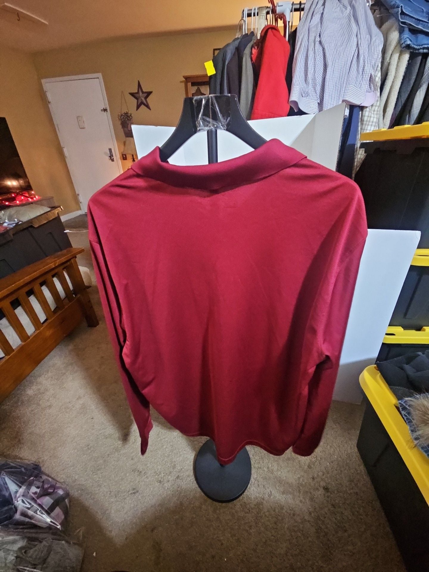 Nike Golf Tour Performance Long Sleeve Polo Shirt Size XL Red Dri-Fit 3