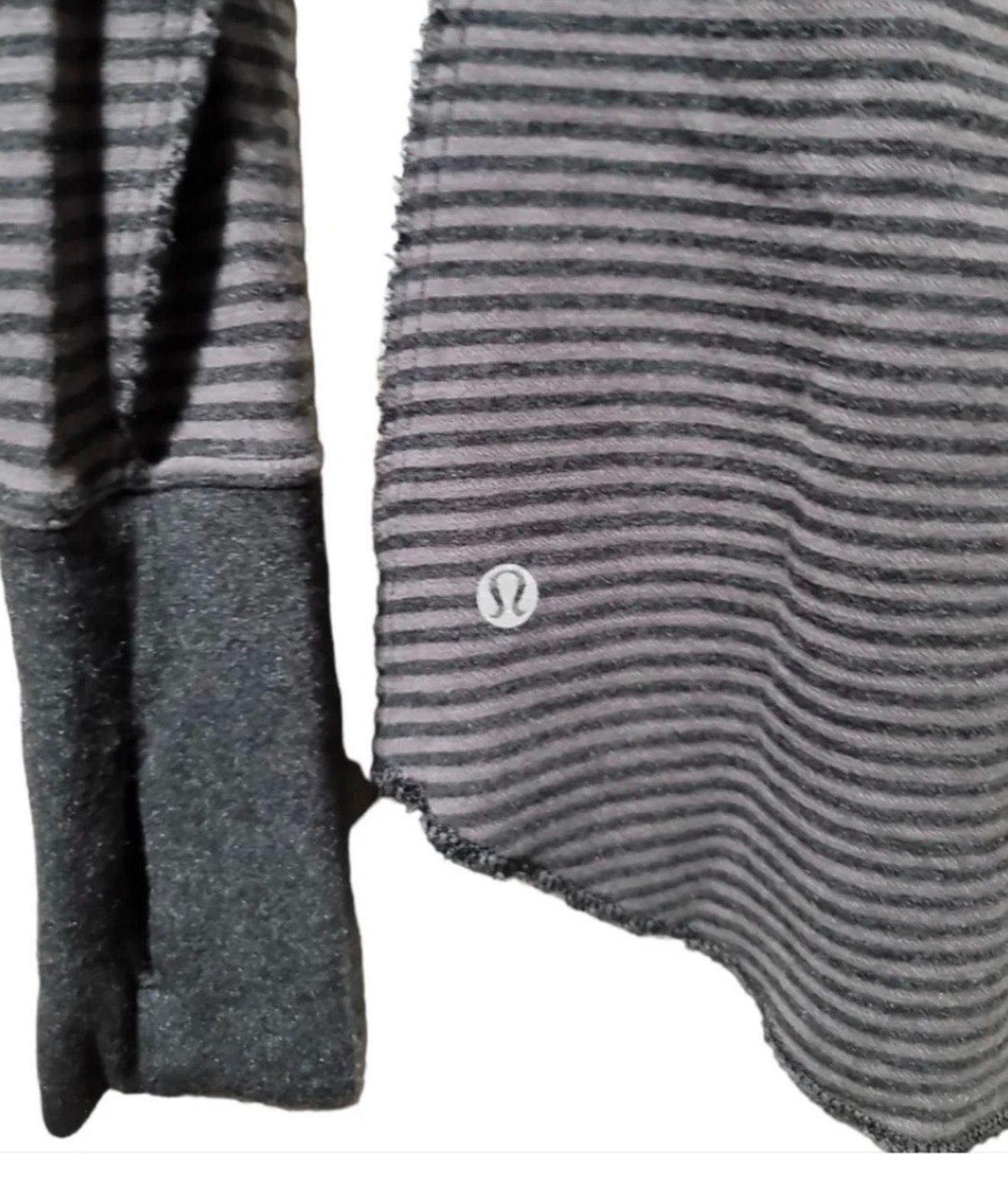 Lululemon Striped reversible grey/black long sleeve size L/10 women’s 5