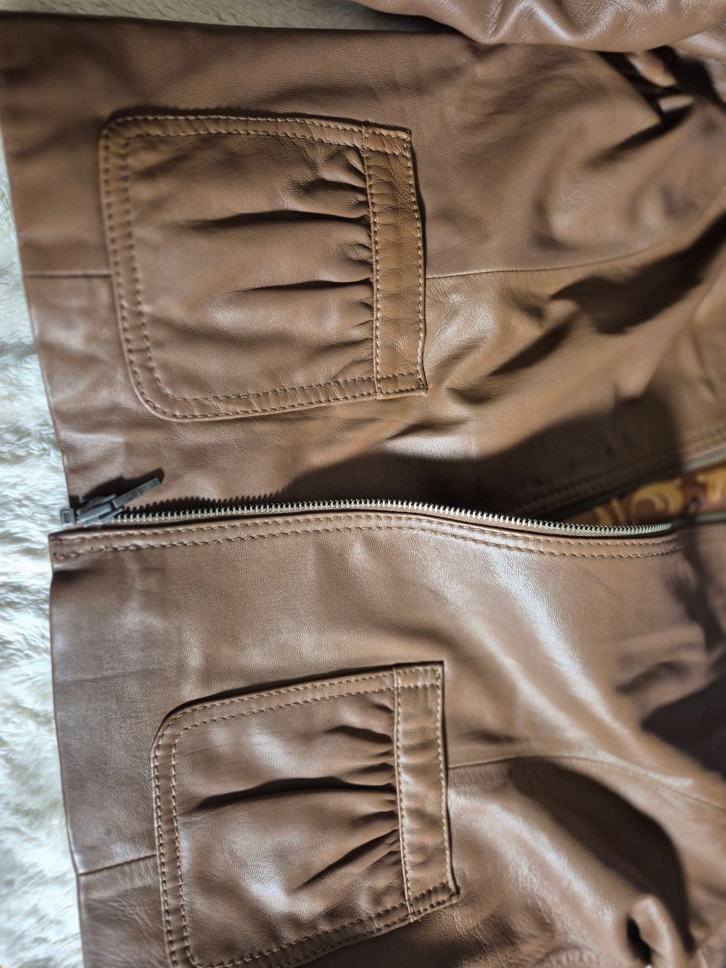Bernardo Leather Jacket Size XL Brown 10