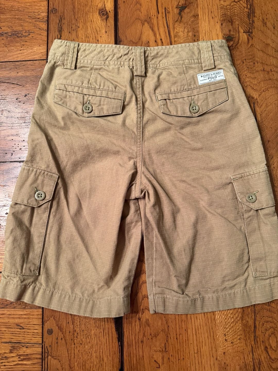 Polo Ralph Lauren Cargo Shorts Size 10 Khaki Ripstop Cotton youth h1606 4