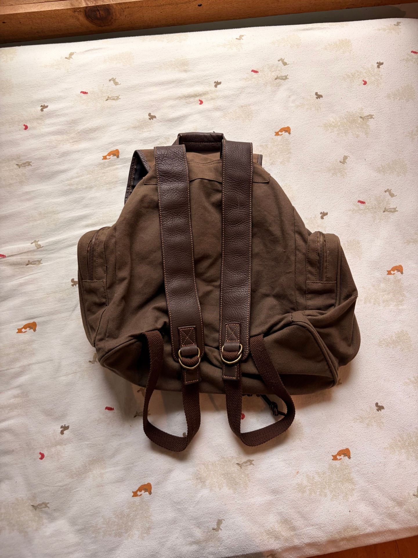 Vintage Marlboro Unlimited Gear Canvas Leather Trim Backpack Rucksack Brown 2004 3