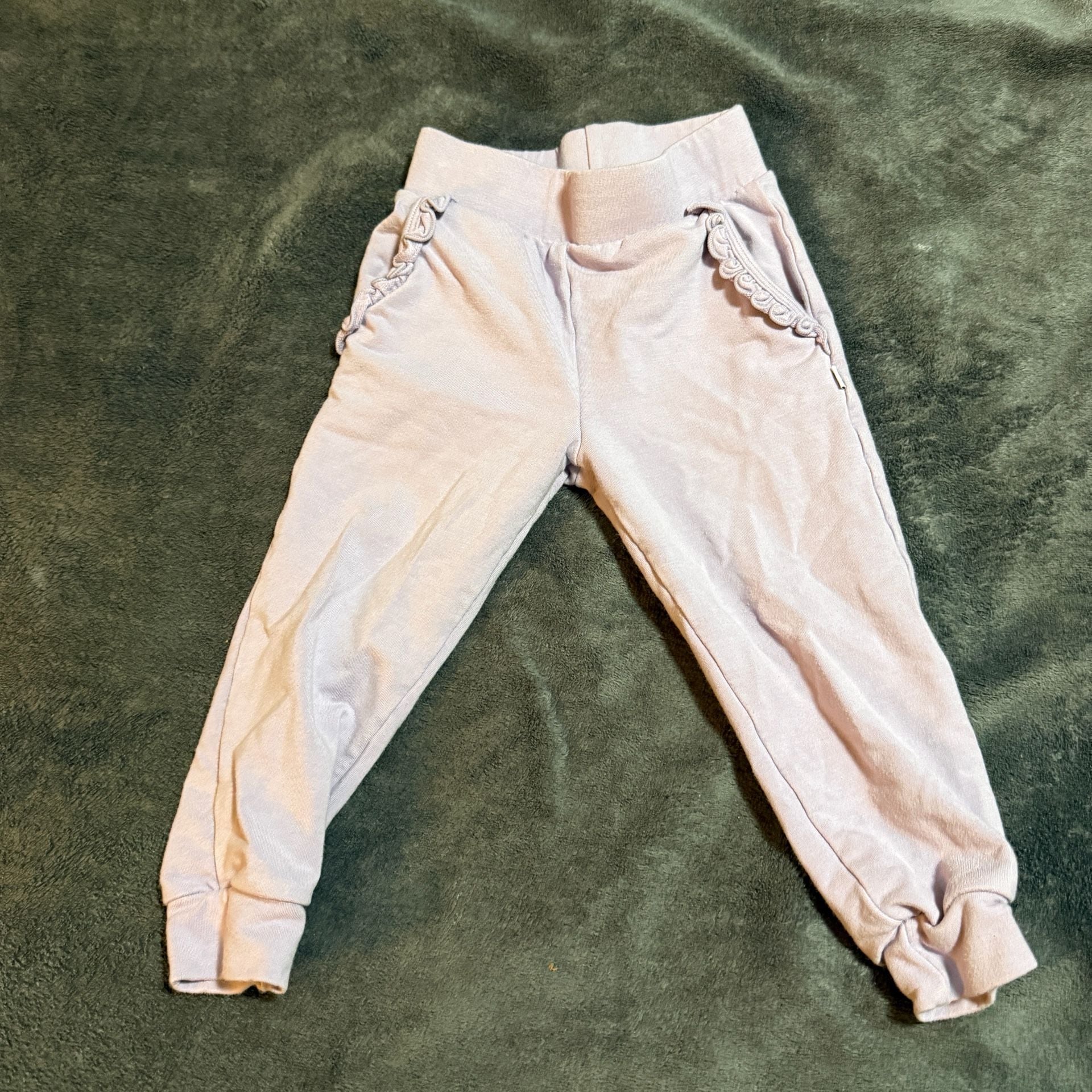 Play by Little Sleepies Jogger Pants Size 2T Purple Ruffle Pockets 2