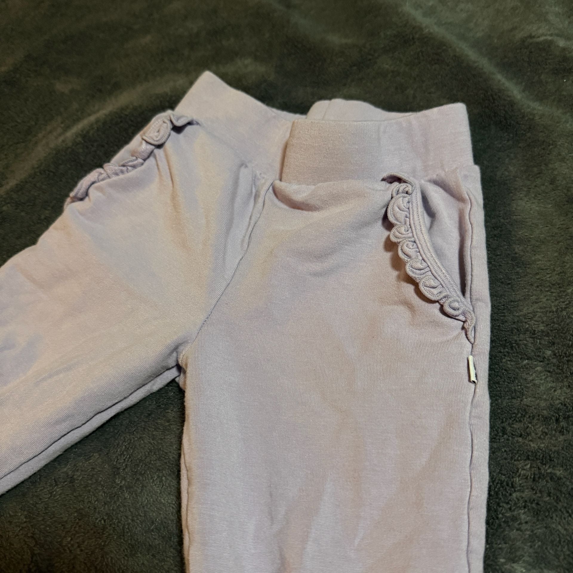 Play by Little Sleepies Jogger Pants Size 2T Purple Ruffle Pockets 3