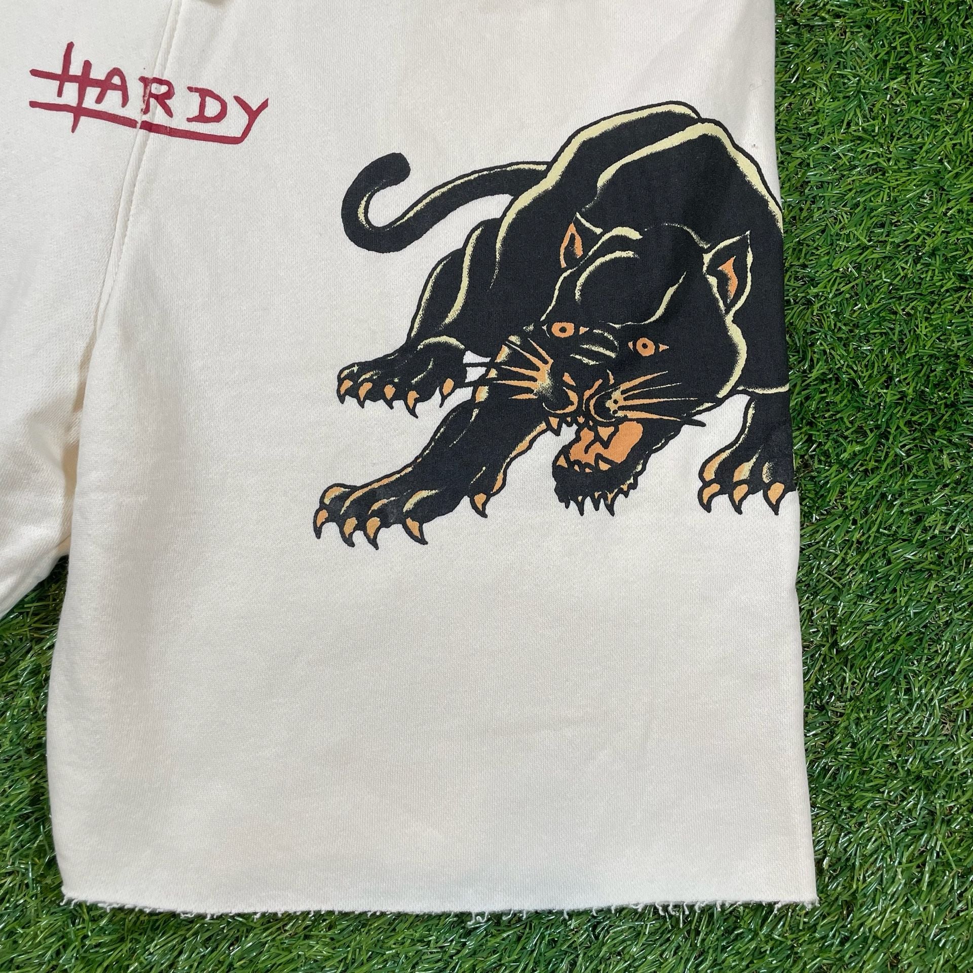 Ed Ed Hardy Sweat Shorts Size M White Tattoo Skull Panther 4