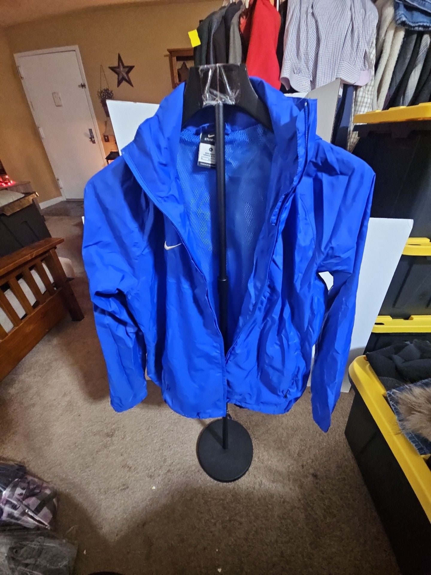 Nike Storm-Fit Jacket Size XL Blue Full Zip Hooded Windbreaker 2
