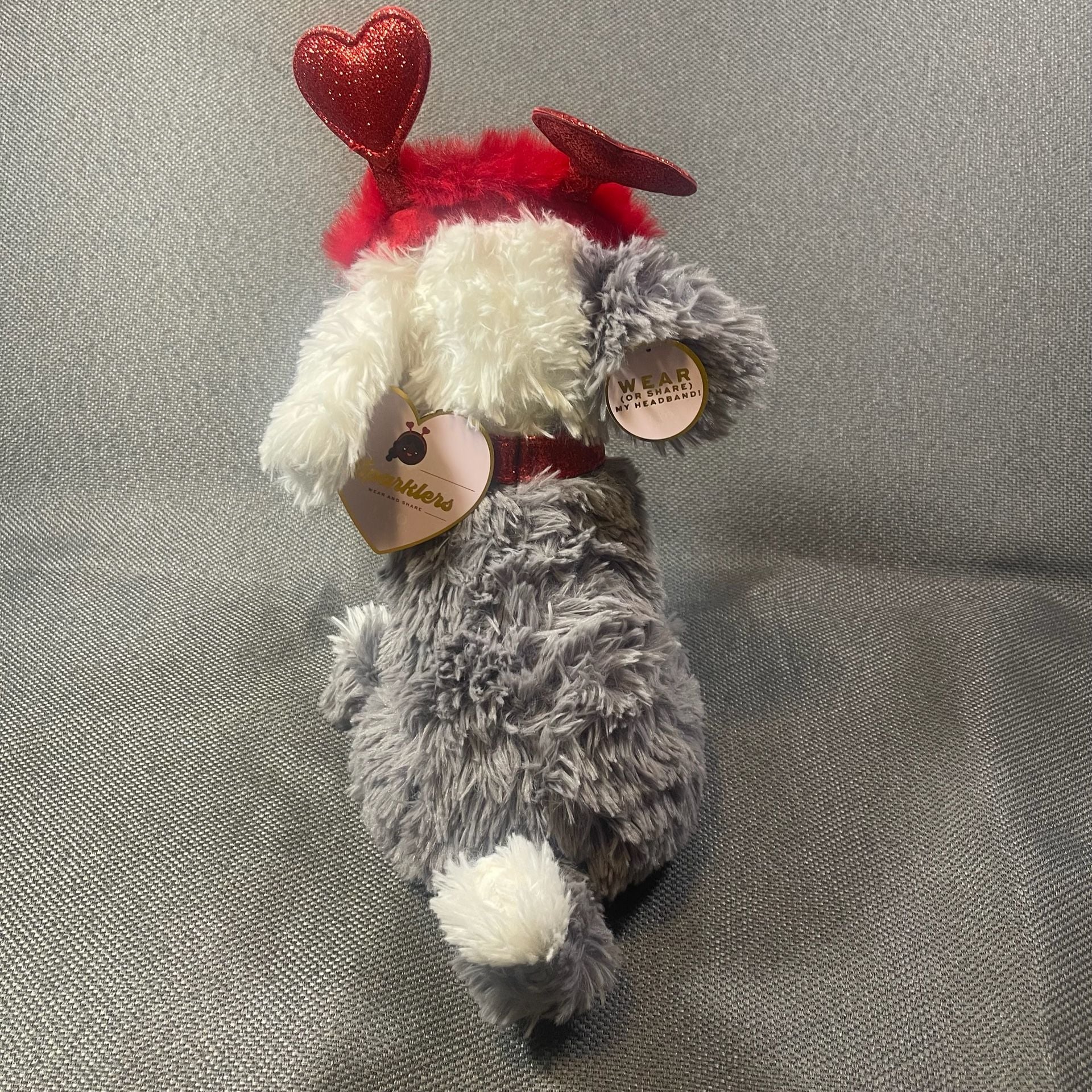 FAO Schwarz Sparklers Wear and Share Plush Dog with Heart Headband 7