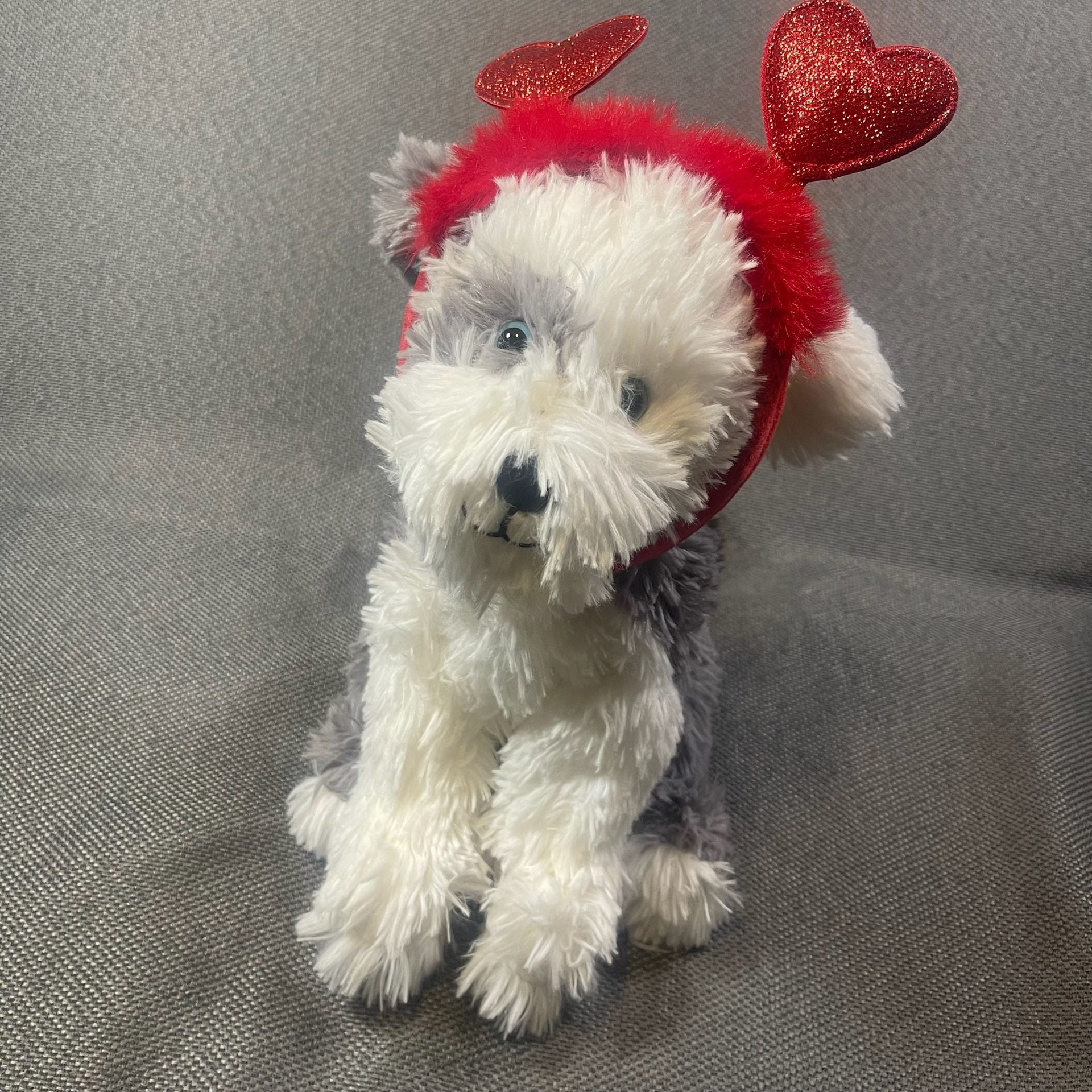 FAO Schwarz Sparklers Wear and Share Plush Dog with Heart Headband 14