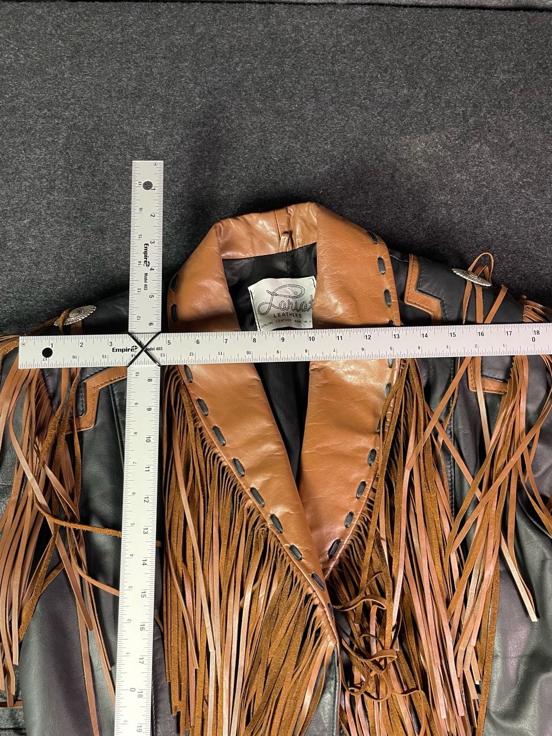 Lariat Leathers Fringe Leather Jacket Black Brown Western 6