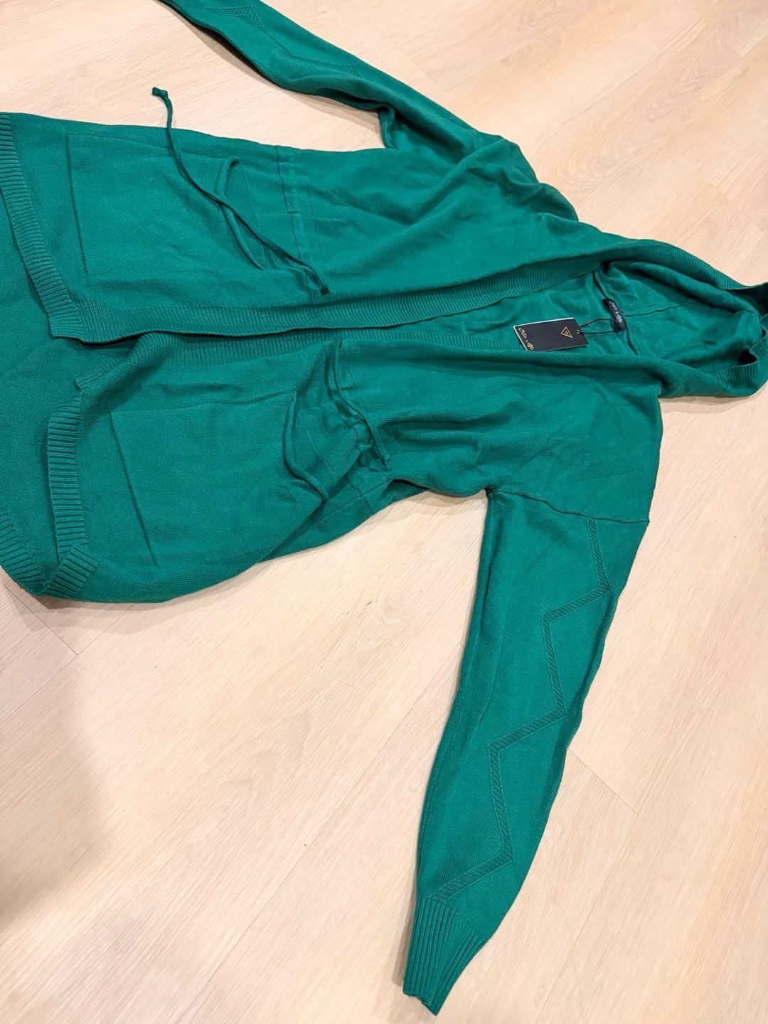 Mio Alfa Green Hooded Cardigan Sweater 3