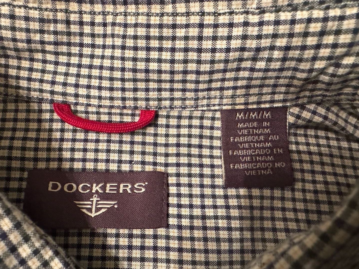 Dockers Long Sleeve Button Down Shirt Size L Blue Check h1607 4