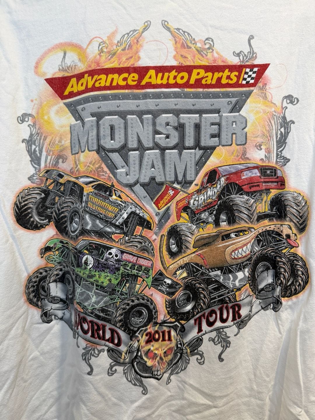 Monster Jam 2011 World Tour Graphic T-Shirt White 4