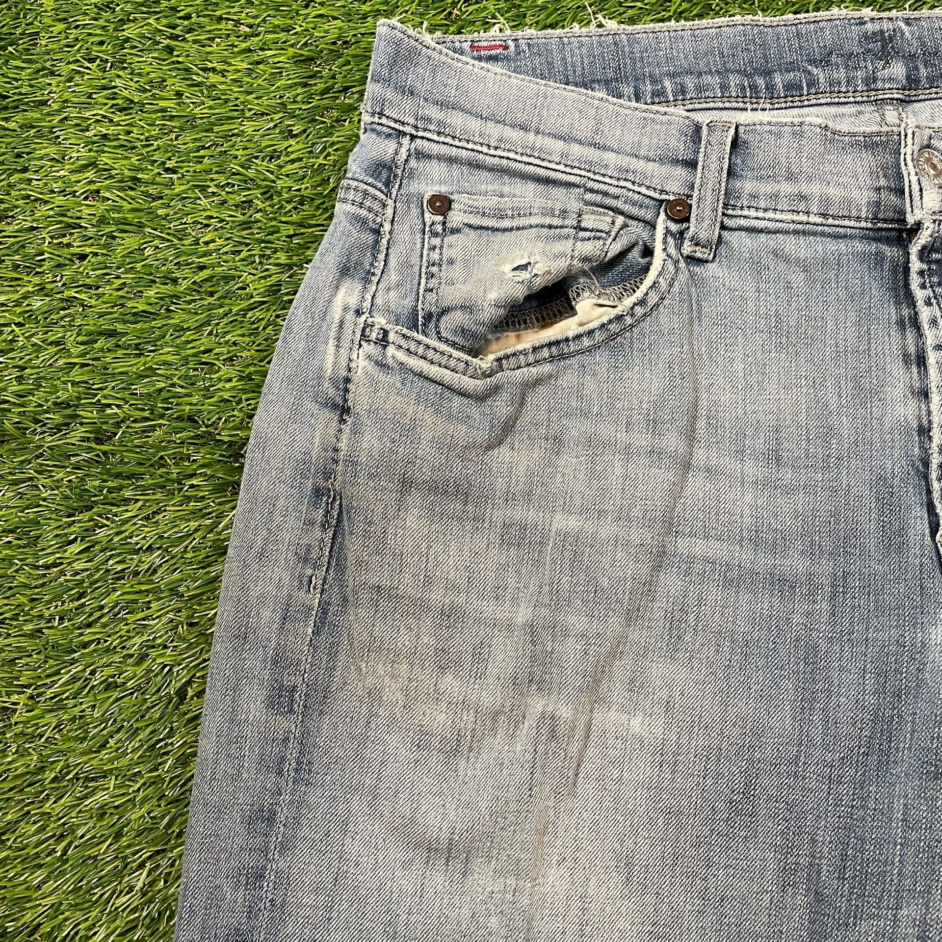 7 For All Mankind Straight Leg Jeans Size 36x32 Light Wash 9