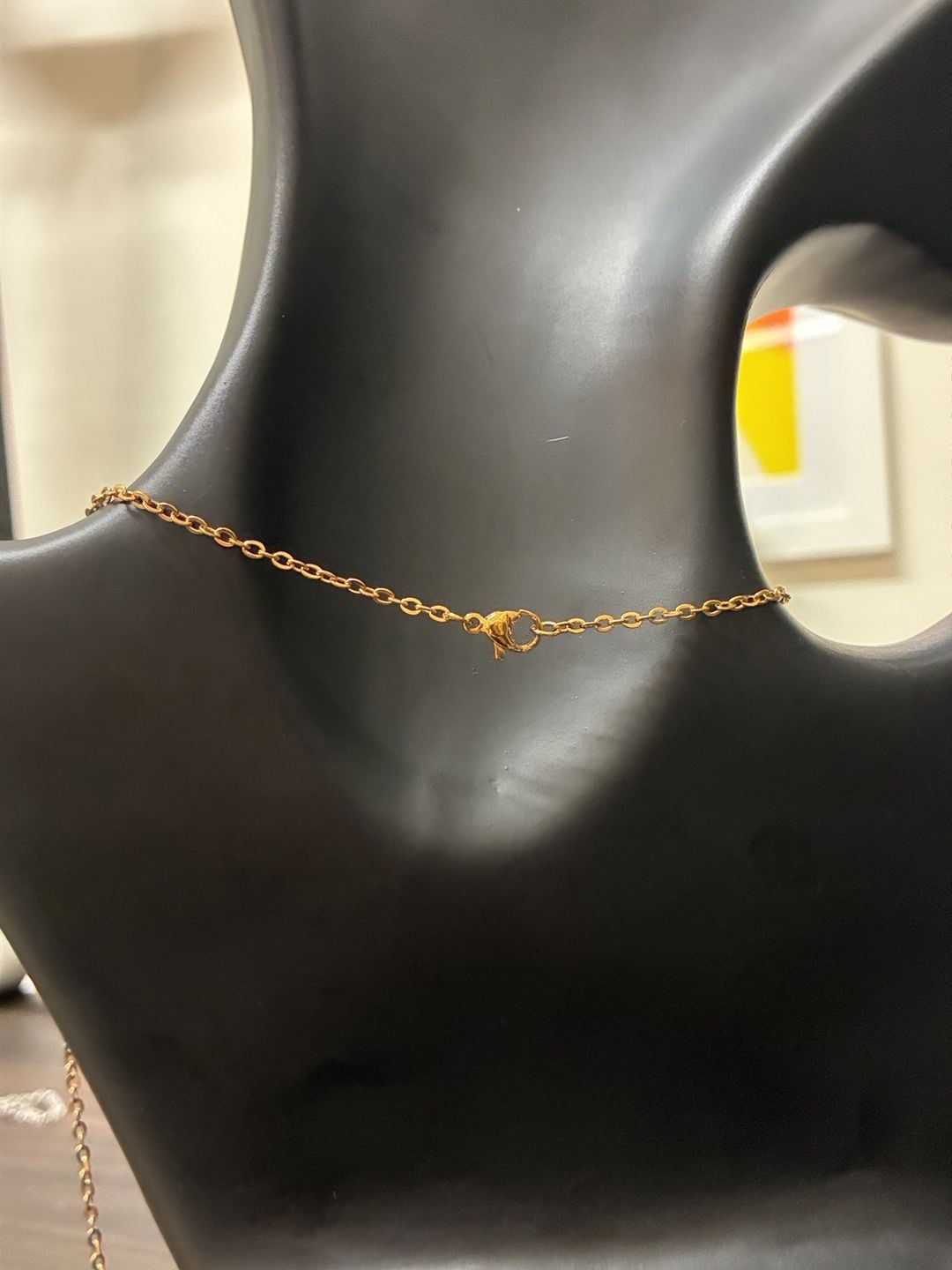 Vintage 1980s Upcycled Number 1 Gold Tone Pendant Stainless Steel Necklace 5
