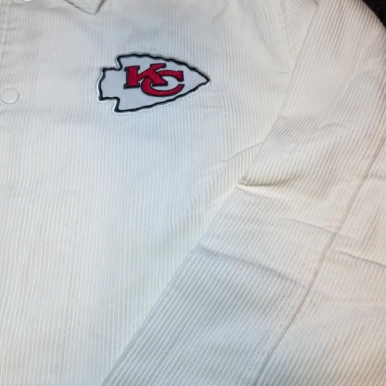 NWT Ultra Game NFL Kansas City Chiefs Corduroy Coach Jacket White Men's Size XL 6