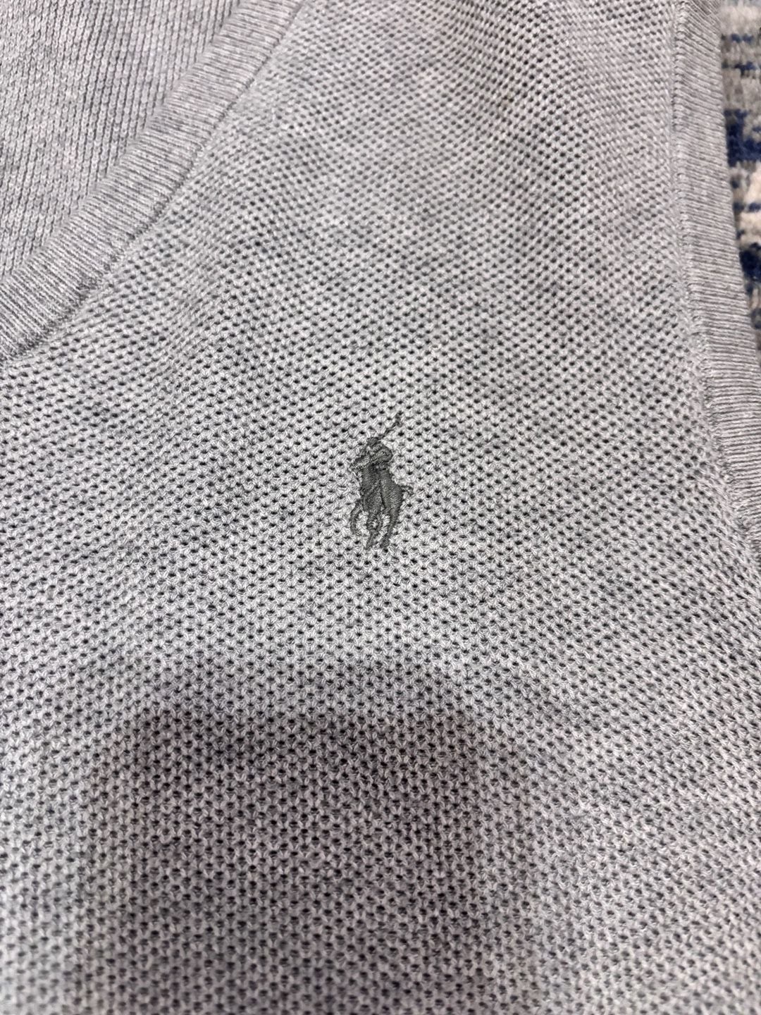 Polo Ralph Lauren Sweater Vest Size L Gray V-Neck Cotton 4