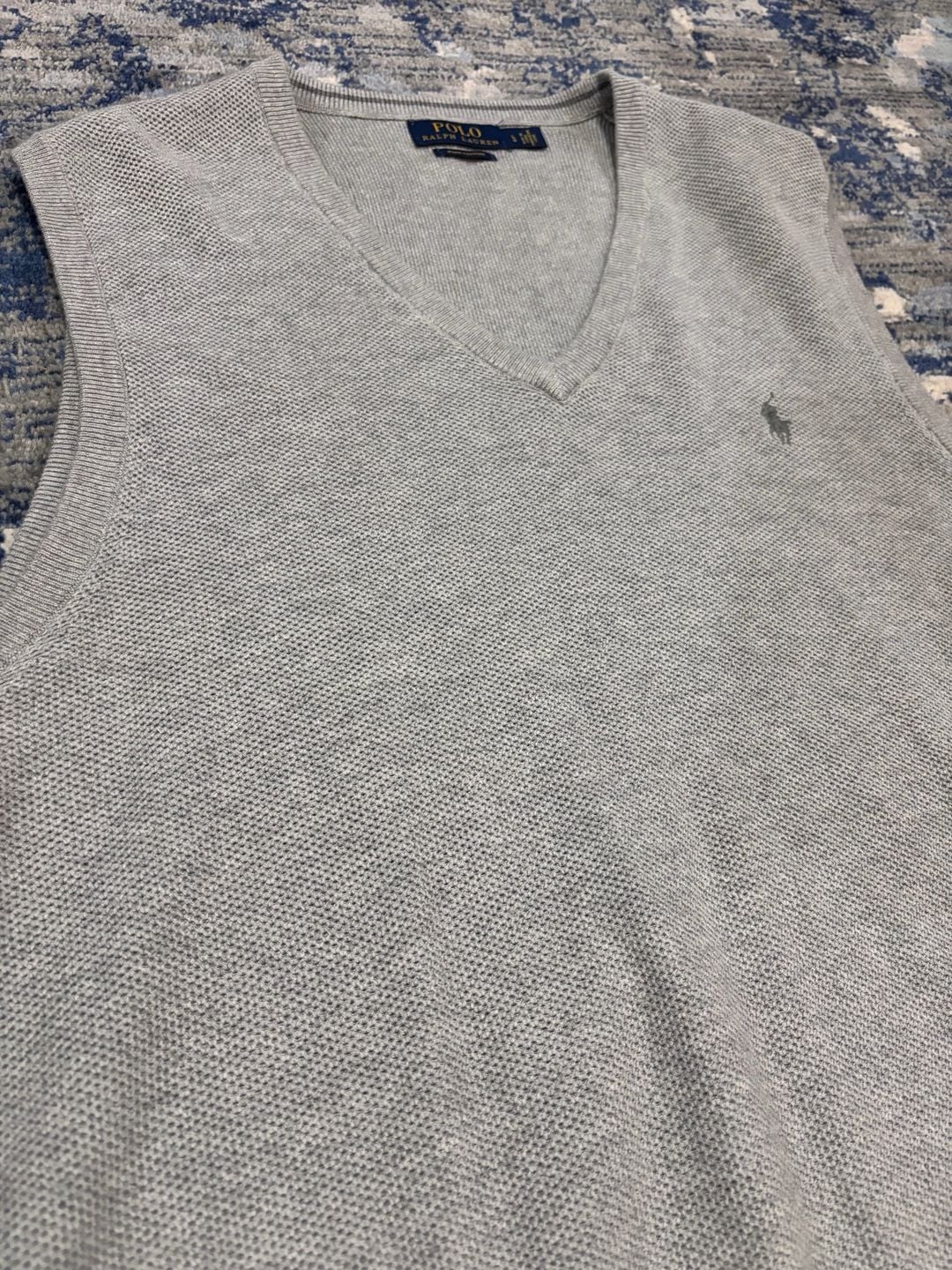 Polo Ralph Lauren Sweater Vest Size L Gray V-Neck Cotton 8
