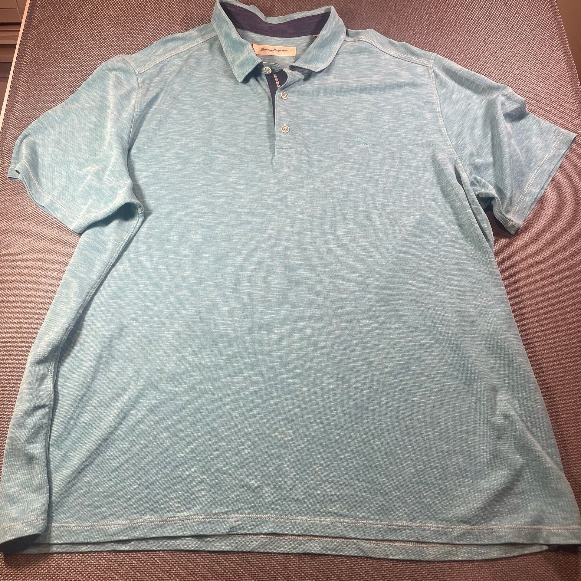 Tommy Bahama Polo Shirt Size XXXL Blue Tencel Modal Short Sleeve 2