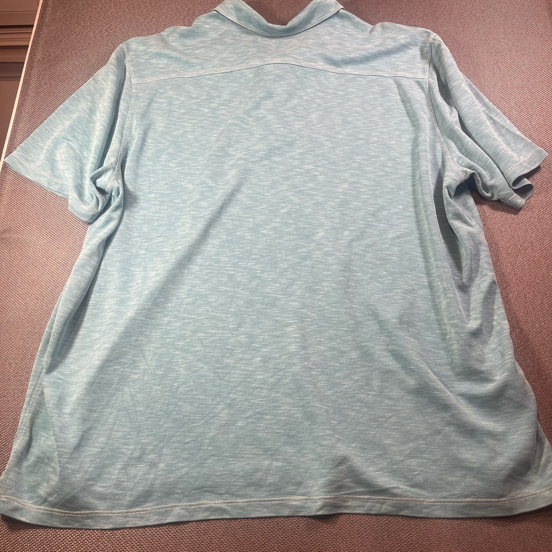 Tommy Bahama Polo Shirt Size XXXL Blue Tencel Modal Short Sleeve 10