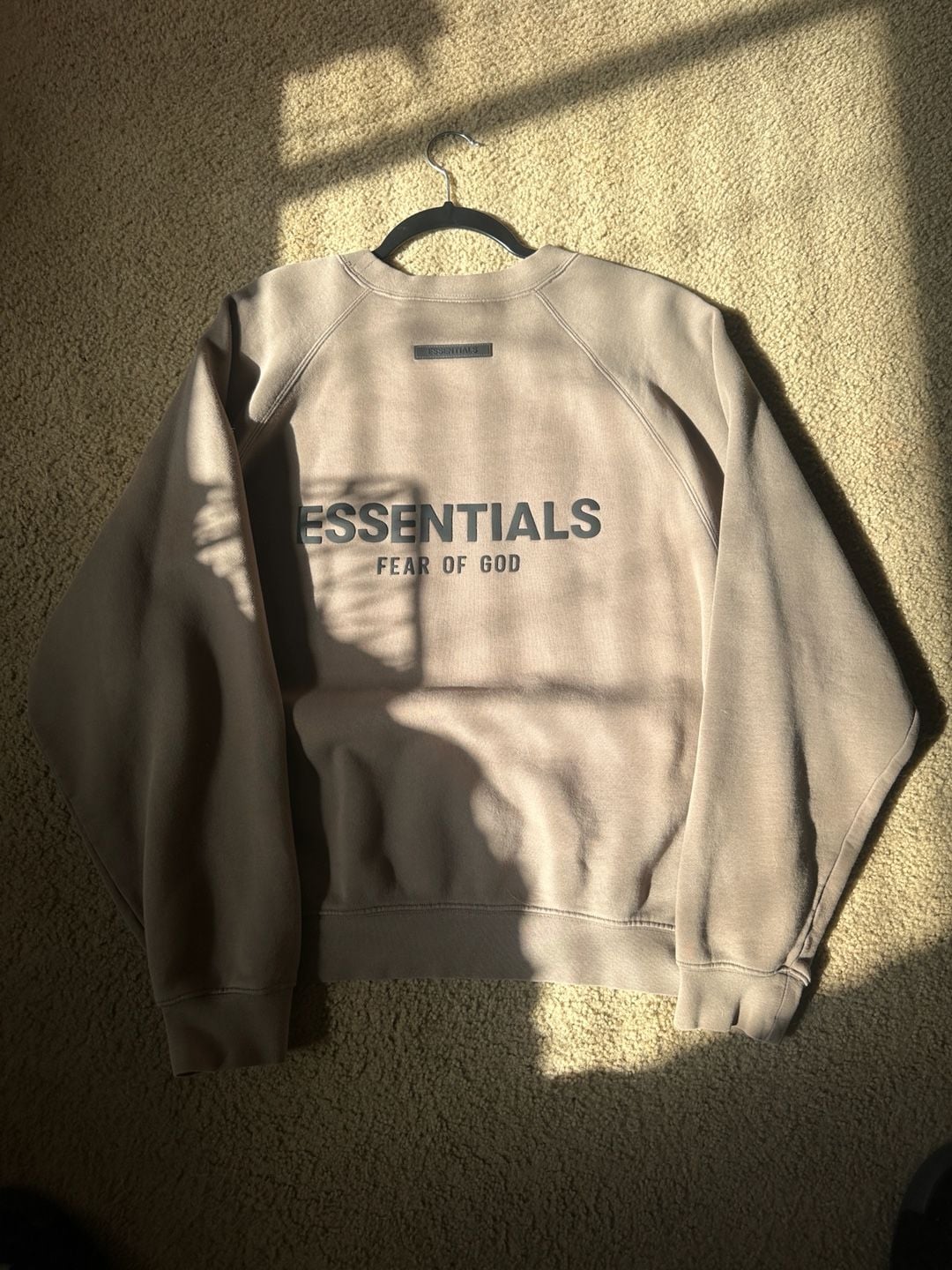 Y2K streetwear Fear Of God Essentials Sweatshirt Tan Brown 2