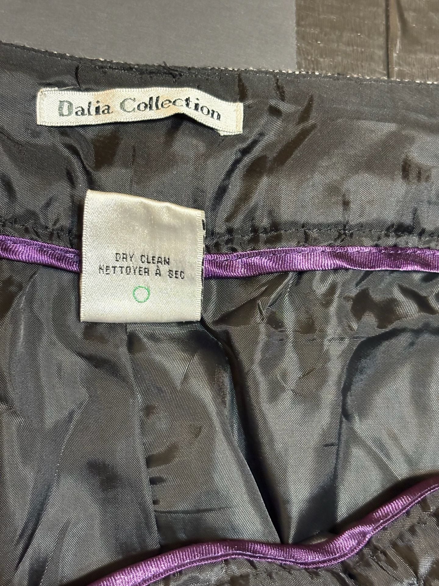 Dalia Collection Wool Blend Tweed Straight Pants Size 14 Gray 8