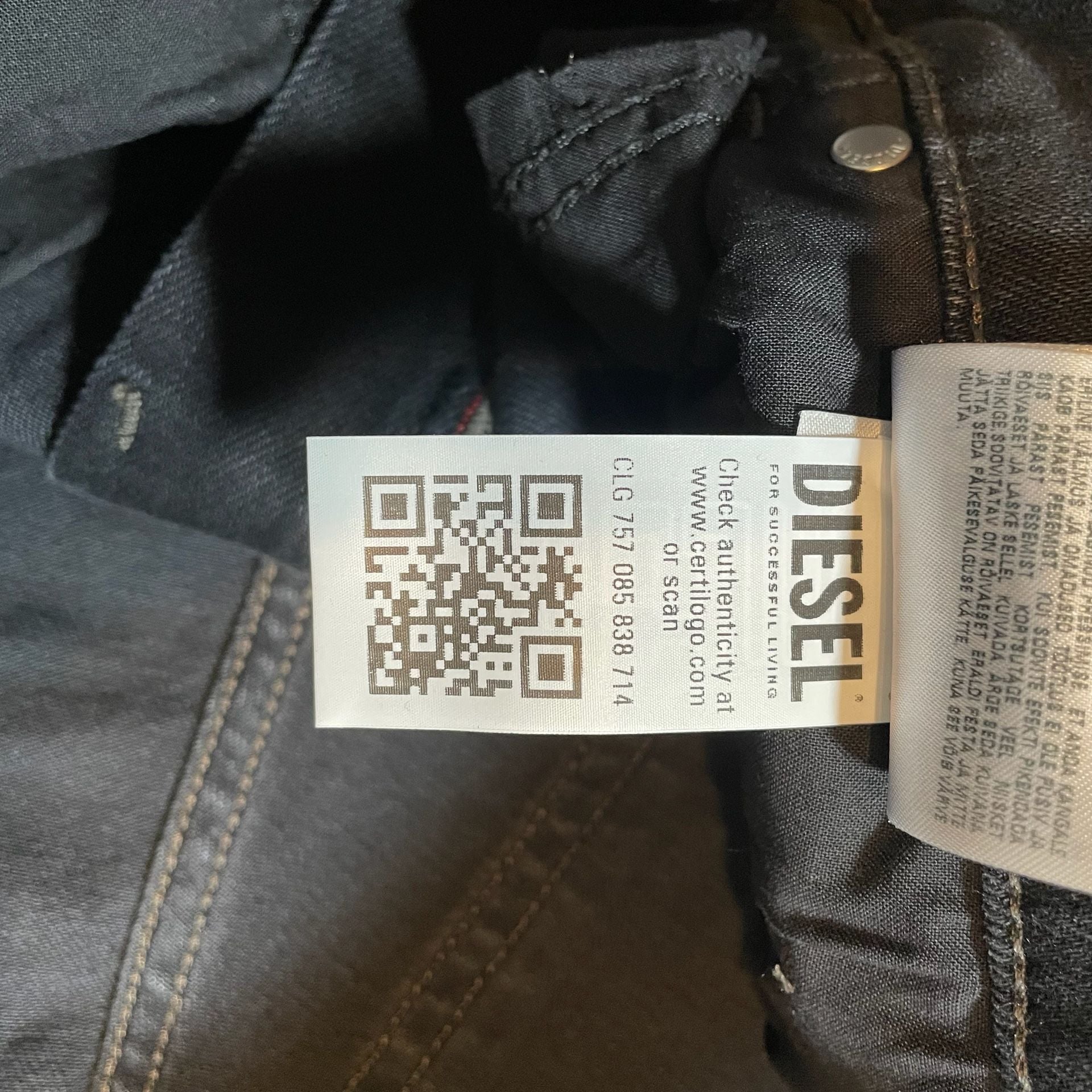Diesel Slim Distressed Jeans W29 Black Coated Denim 8