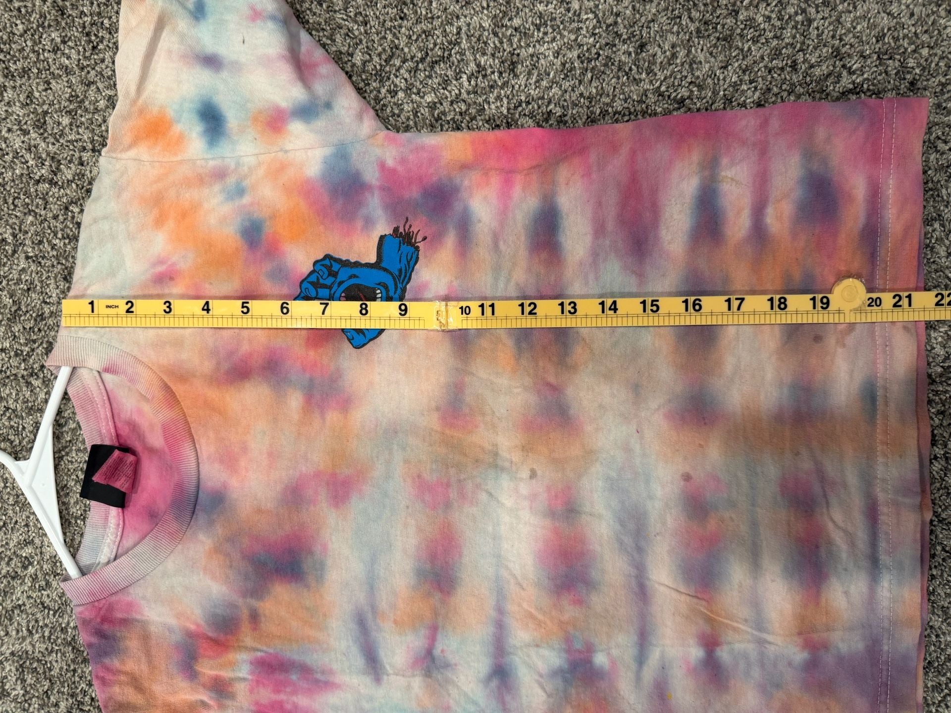 Santa Cruz Tie Dye Youth T-Shirt Medium Pink Blue 7