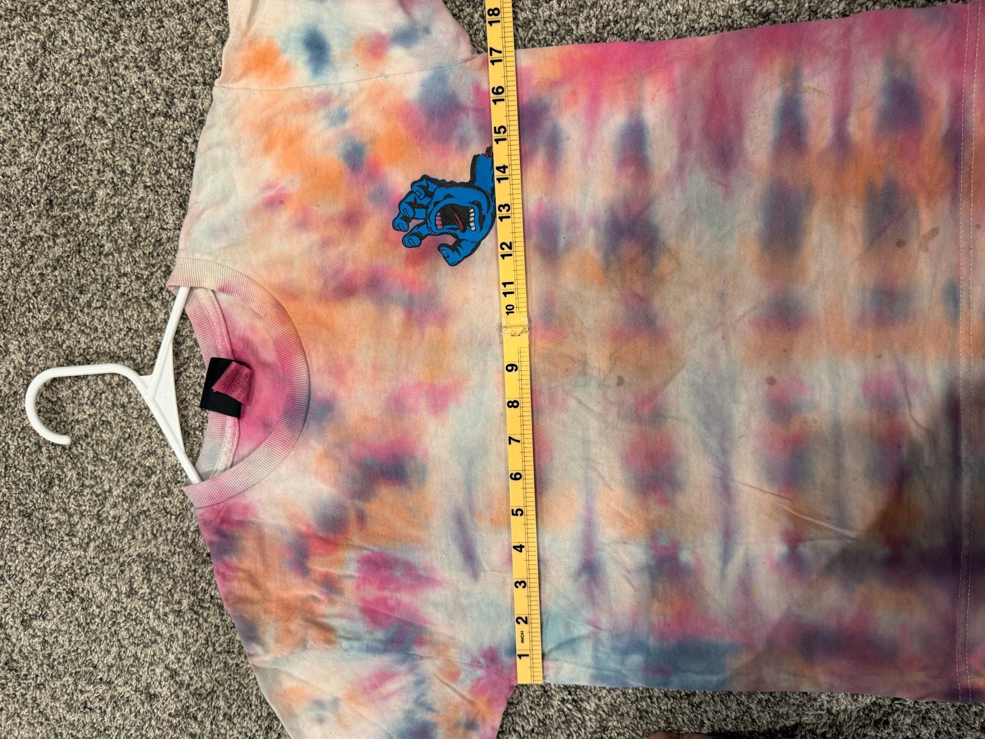 Santa Cruz Tie Dye Youth T-Shirt Medium Pink Blue 8