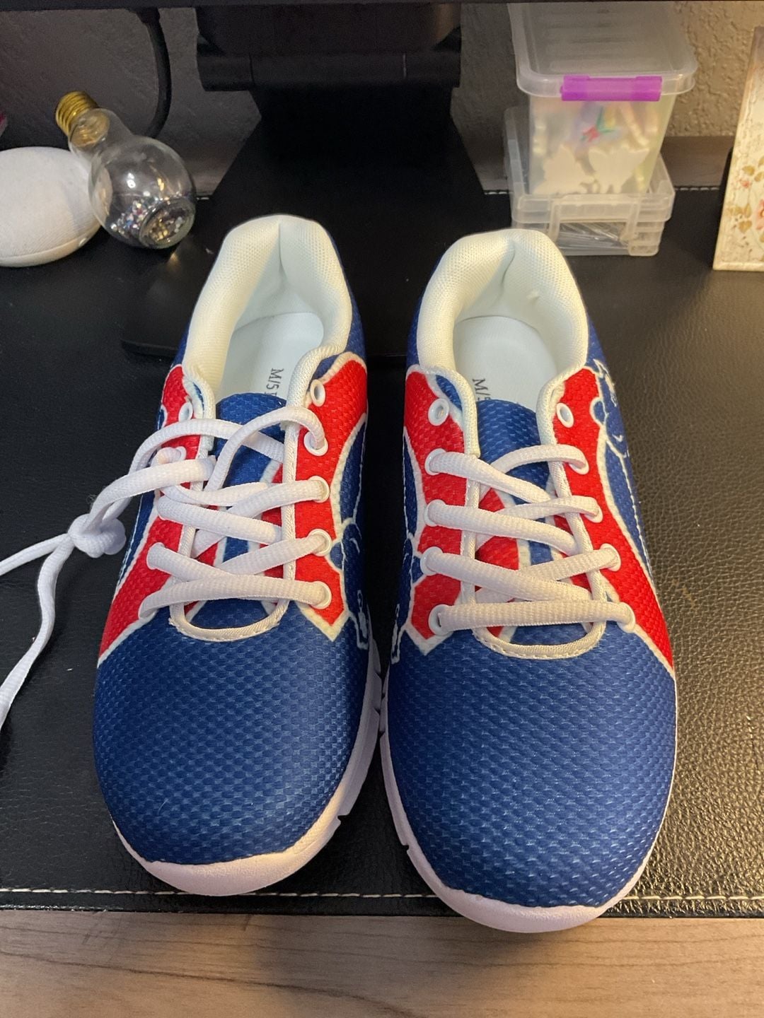 Unbranded Chicago Cubs Bear Sneakers Size Men's 5 Women's 7 Blue Red 2