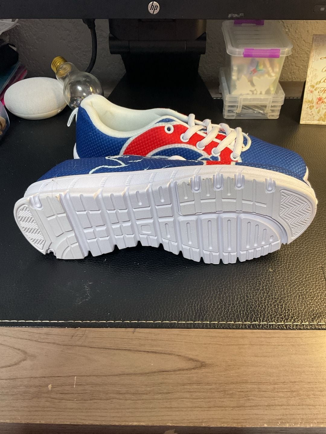 Unbranded Chicago Cubs Bear Sneakers Size Men's 5 Women's 7 Blue Red 4