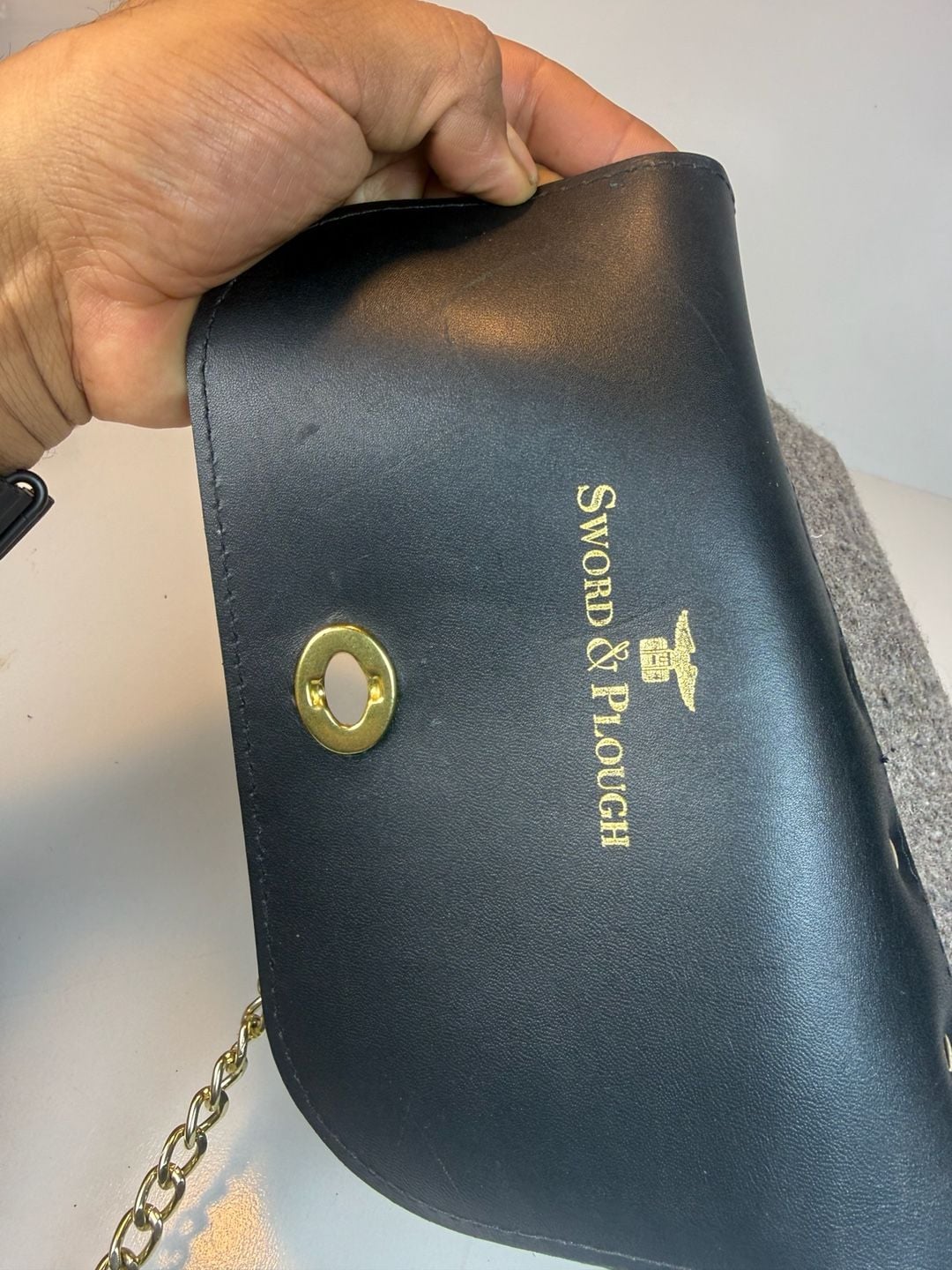 Sword & Plough Wool And Leather Crossbody Bag 5