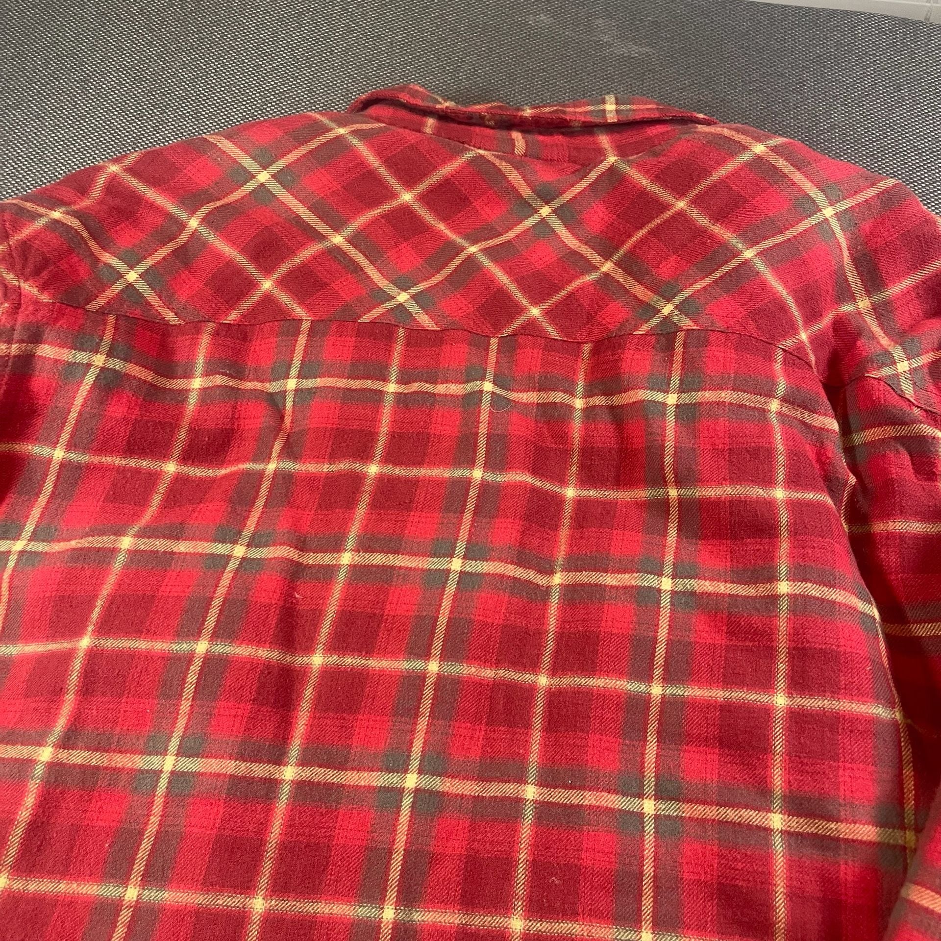 Dickies Quilted Lined Flannel Shirt Jacket Size Large Red Plaid 13