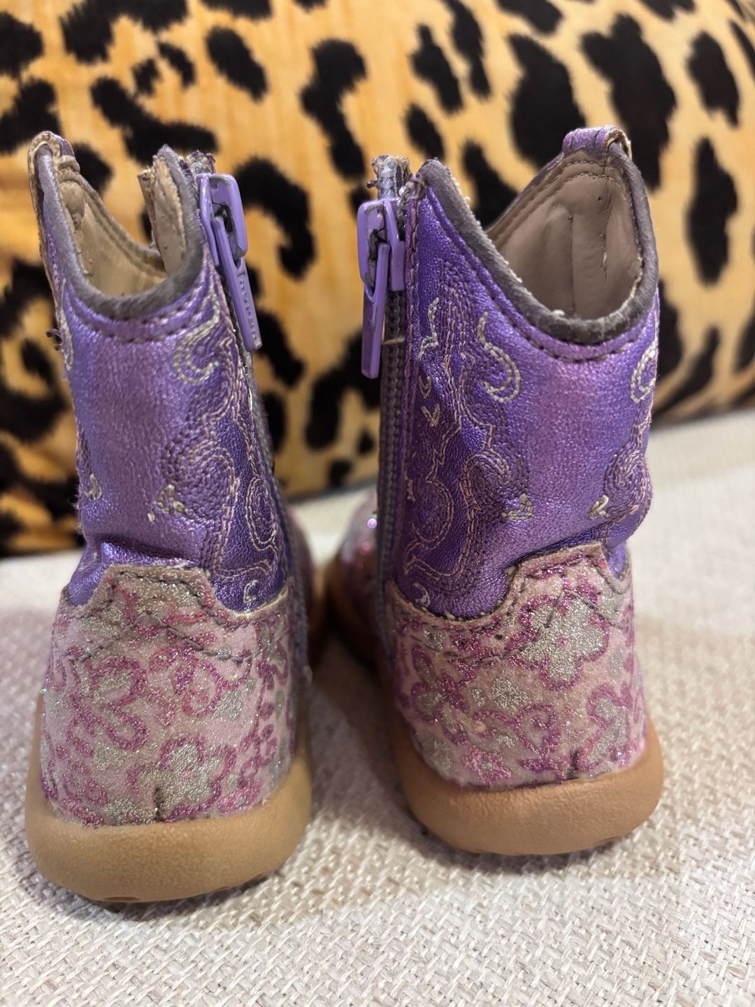 Roper Cowboy Boots baby Size 3 Purple Glitter 6