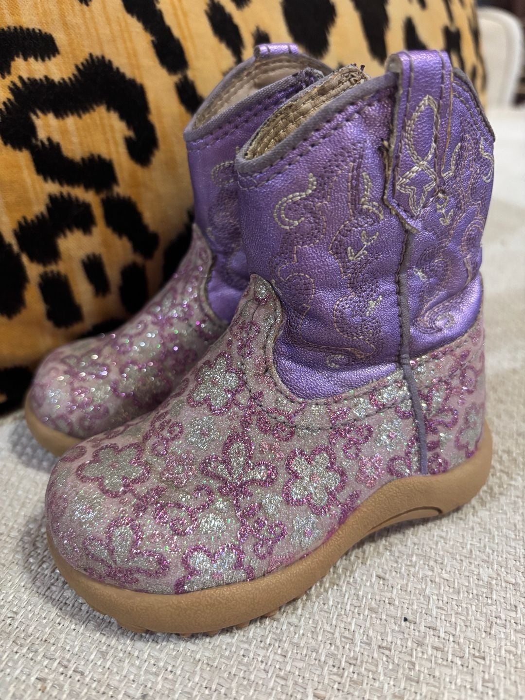 Roper Cowboy Boots baby Size 3 Purple Glitter 7