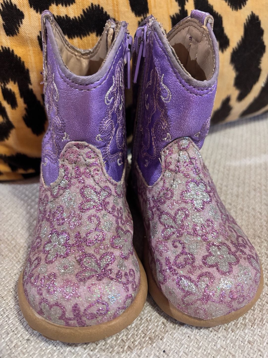 Roper Cowboy Boots baby Size 3 Purple Glitter 8