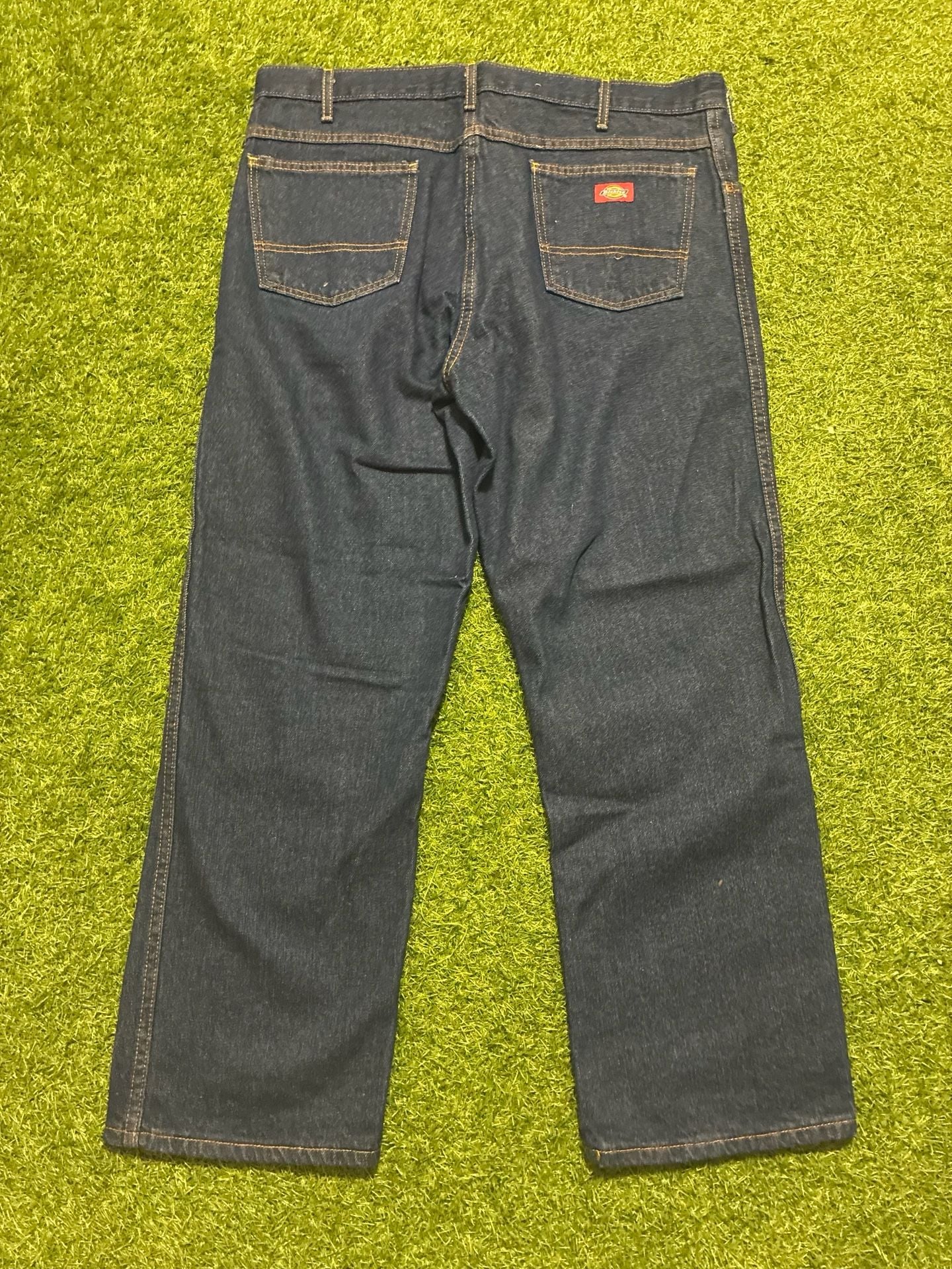 Dickies Relaxed Fit Jeans 38x29 Dark Wash Cotton Denim 4