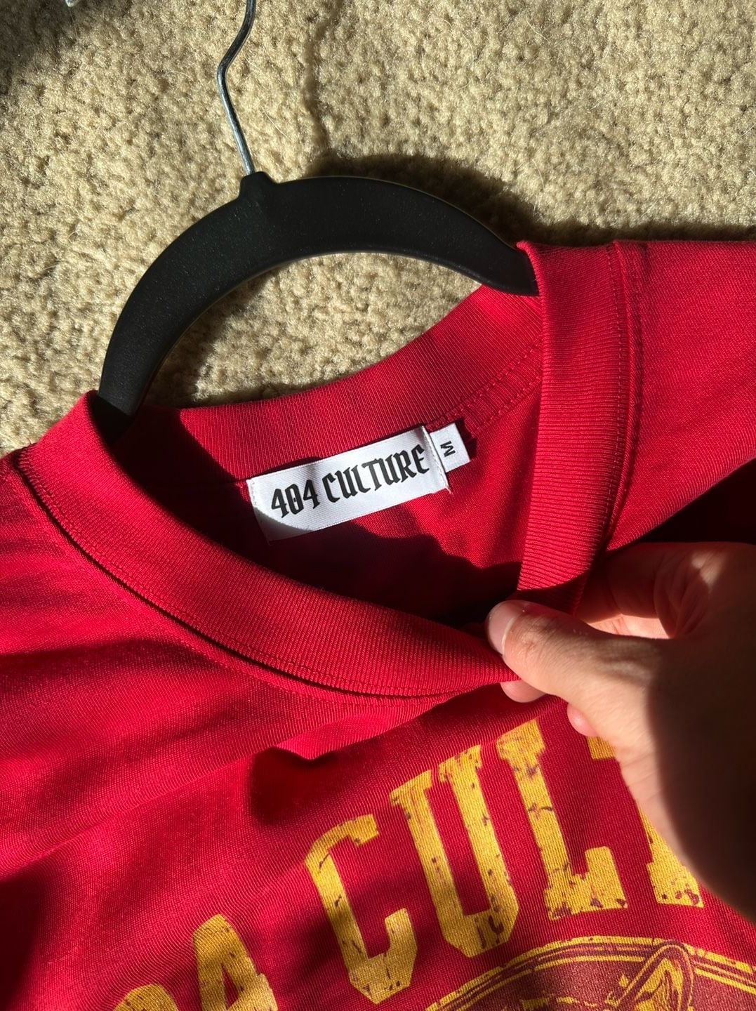 Instagram brand 404 Culture Tiger League Graphic Ringer Tee Size M Red Yellow 4